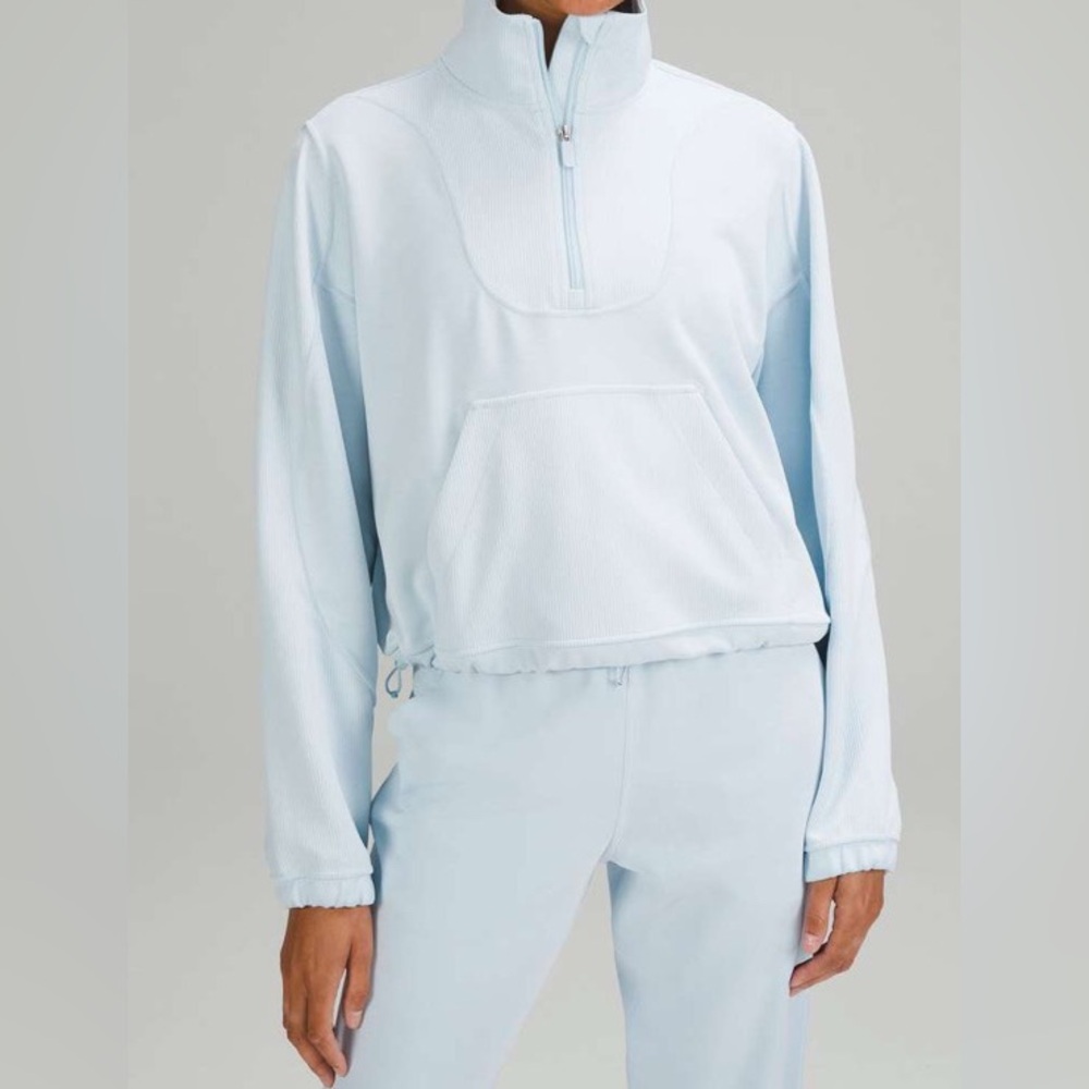 lululemon athletica Light Blue Half-Zip Pullover Hoodie